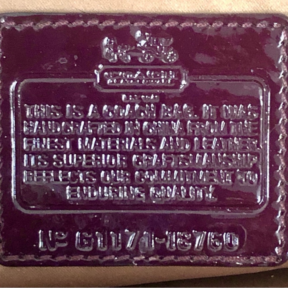 COACH Madison Purple Patent Leather Madison Paige Triple Section Shoulder Bag - Picture 16 of 17